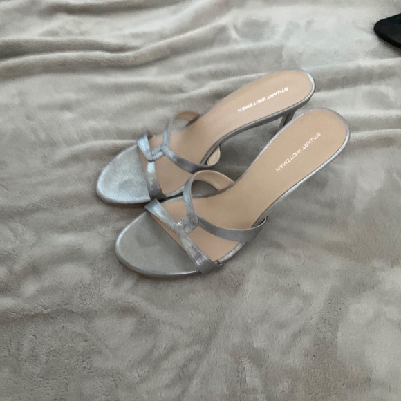Stuart Weitzman Soiree Sleek 75 Satin Sandal - Picture 2 of 7
